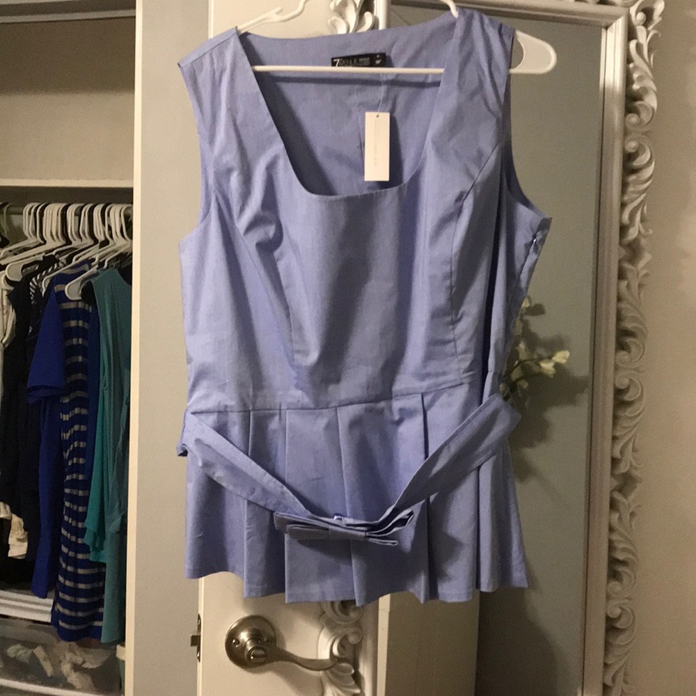 NWT NYCO light blue peplum blouse